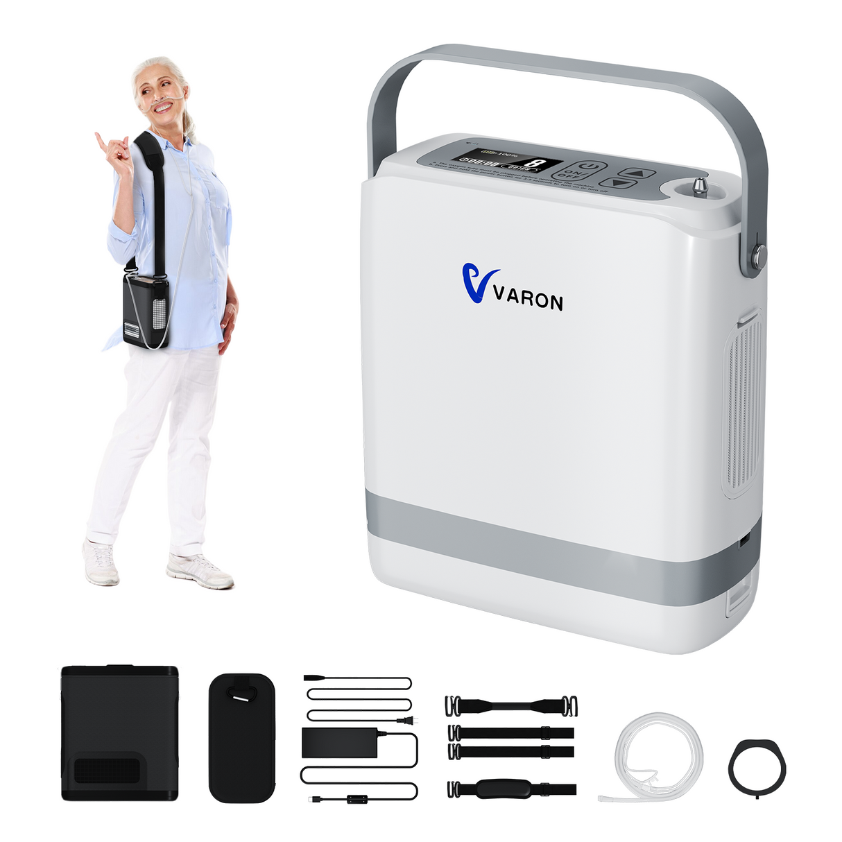 (Előértékesítés)VARON VP-8G | Hordozhato oxigen koncentrator (1-8 beállítás)