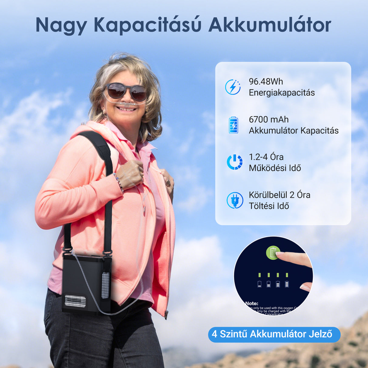 (Előértékesítés)VARON VP-8G | Hordozhato oxigen koncentrator (1-8 beállítás)