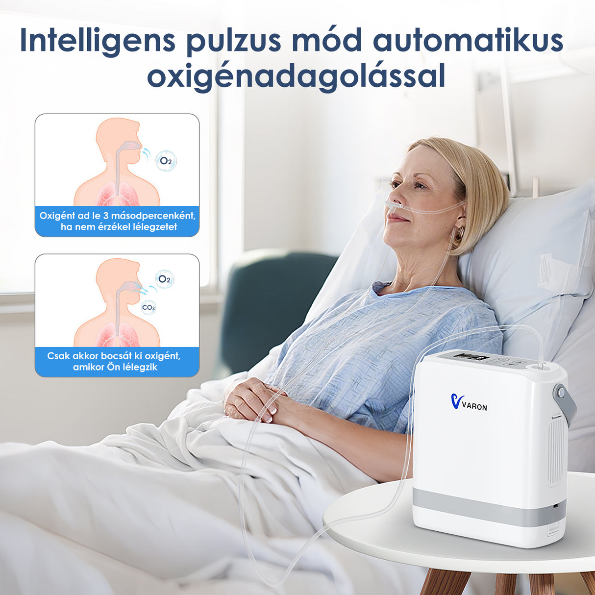 (Előértékesítés)VARON VP-8G | Hordozhato oxigen koncentrator (1-8 beállítás)
