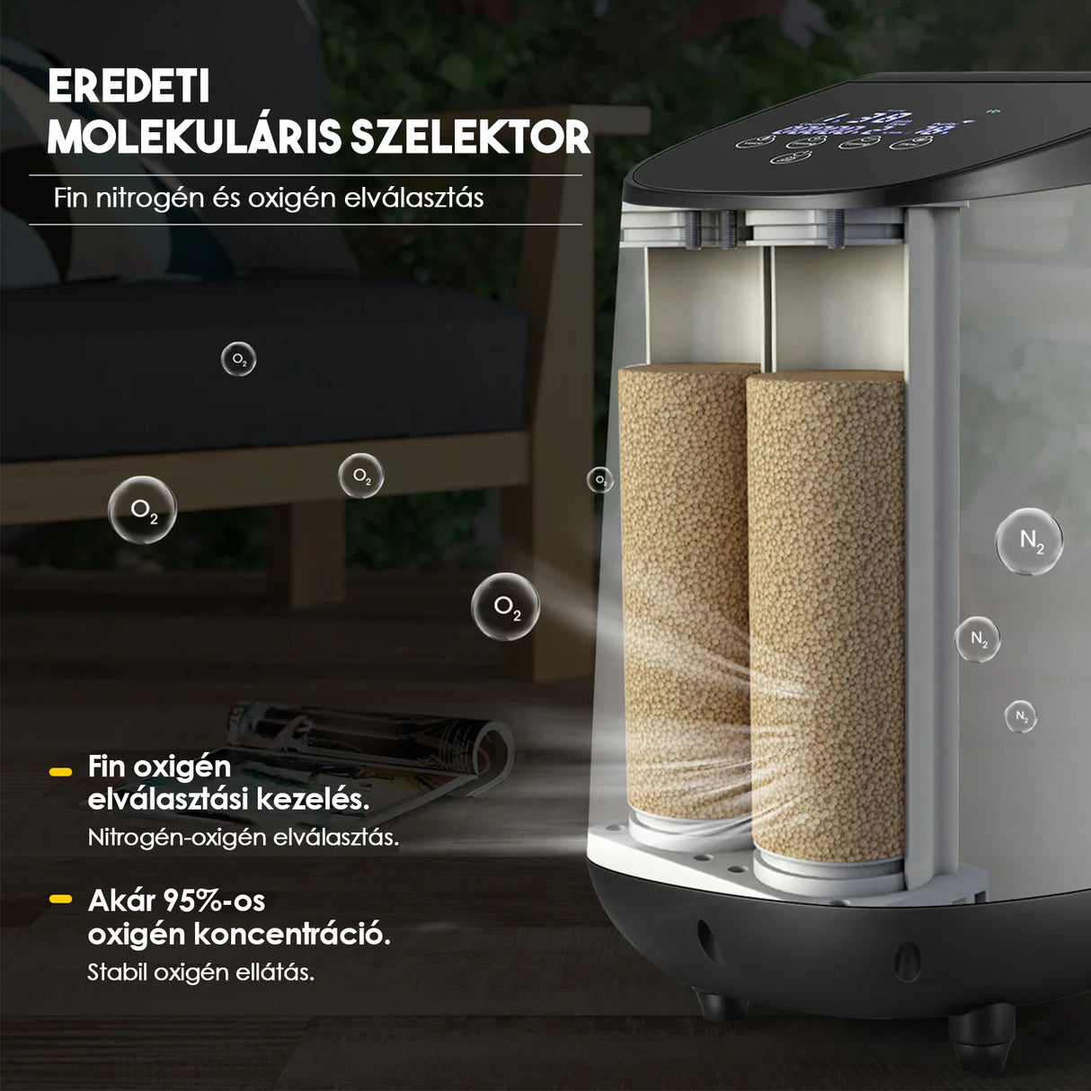 VARON VH-2 Sauerstoffkonzentrator für Zuhause | 1-7 l/min einstellbar, 24-Stunden-Betrieb, CE-geprüft