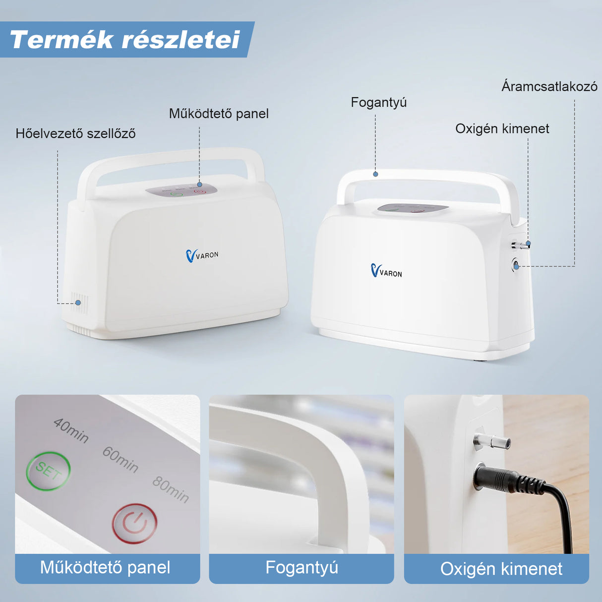 VARON VL-1 Puls-Sauerstoffkonzentrator | Ideal für mobile Anwendungen, CE-geprüft