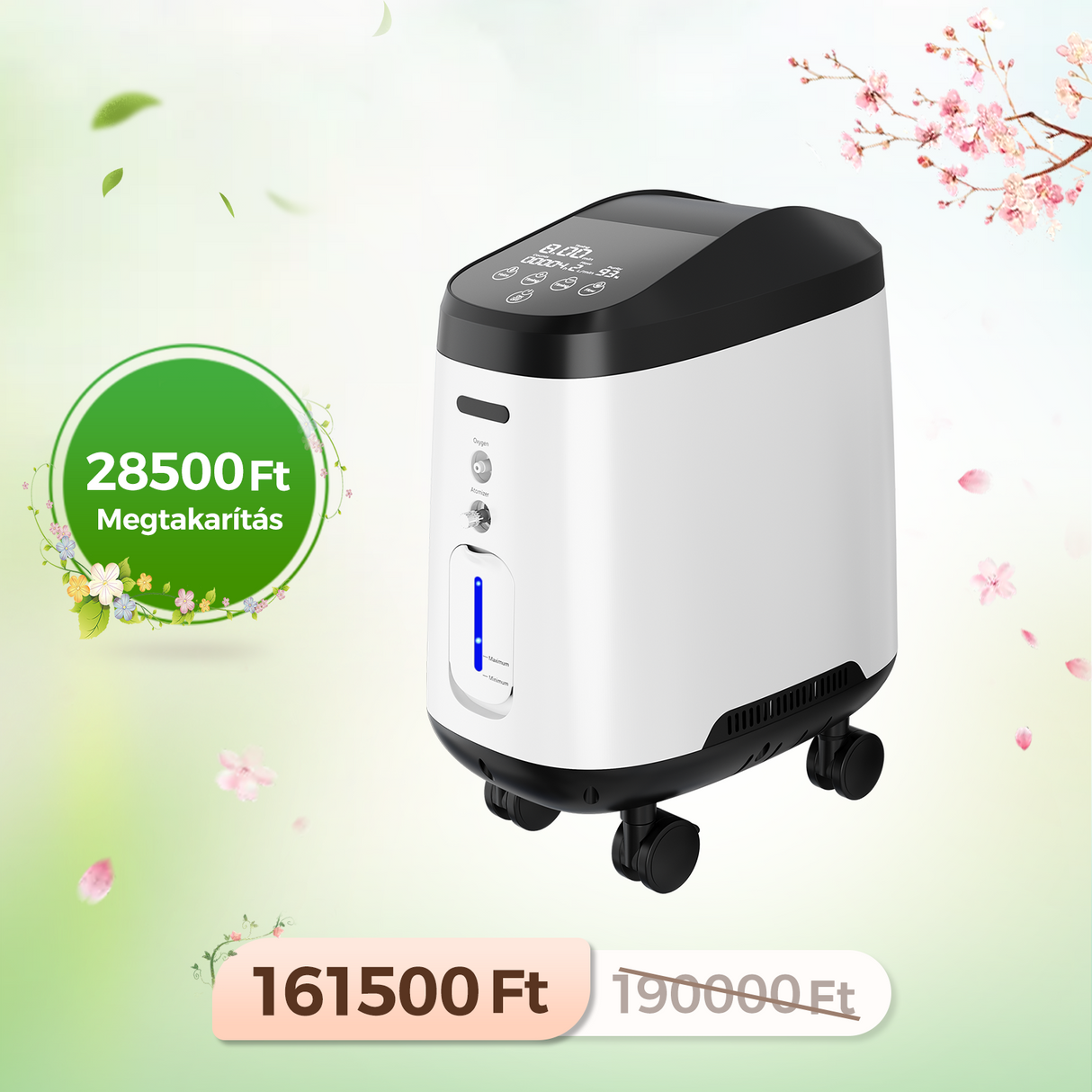 VARON VH-2 PRO Otthoni oxigen koncentrator | 1-9L / perc állítható, 24 órás működés, CE-jóváhagyás