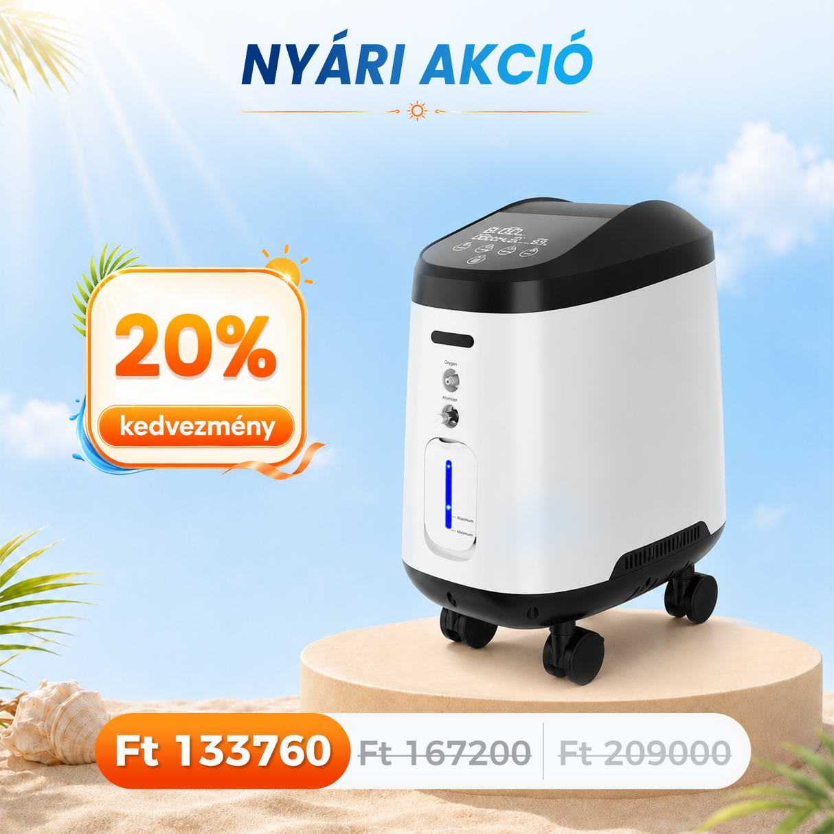 VARON VH-2 PRO Sauerstoffkonzentrator für Zuhause | 1-9 l/min einstellbar, 24-Stunden-Betrieb, CE-geprüft