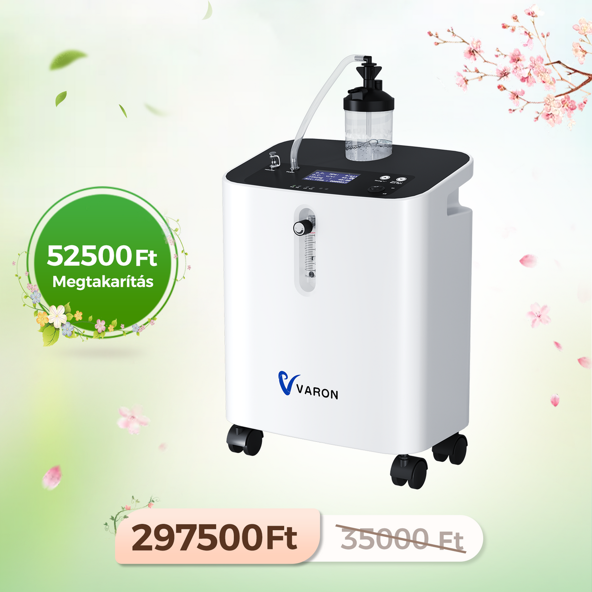 VARON VH-3 PRO Otthoni oxigen koncentrator | 1-10L / perc kényelmes terápia, CE-jóváhagyás