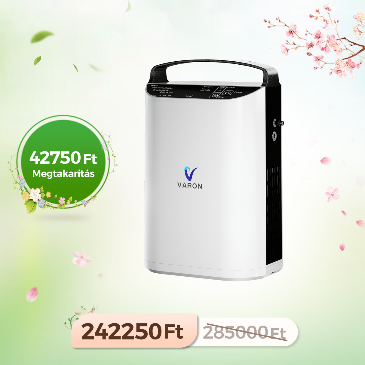 VARON VP-1 Puls-Sauerstoffkonzentrator | 24-Stunden-Betrieb, CE-geprüft