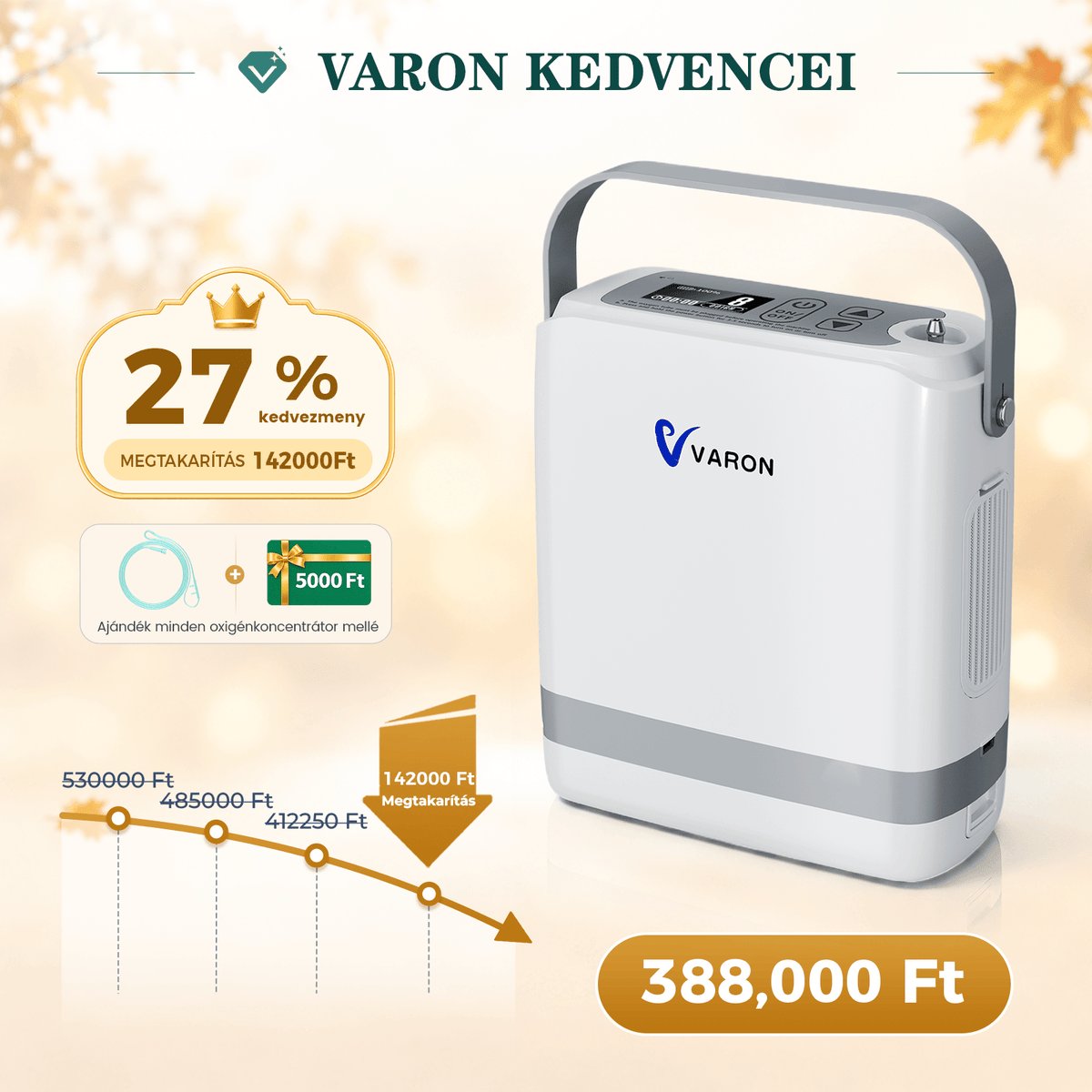 VARON VP-8G | Hordozhato oxigen koncentrator (1-8 beállítás)