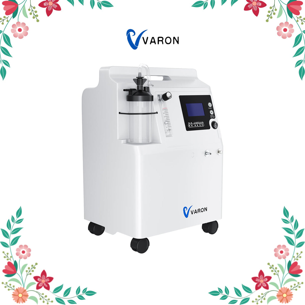 VARON Serene 5L Sauerstoffkonzentrator für Zuhause | Geräuscharm, 72 Stunden Betriebsdauer, FDA-Zulassung