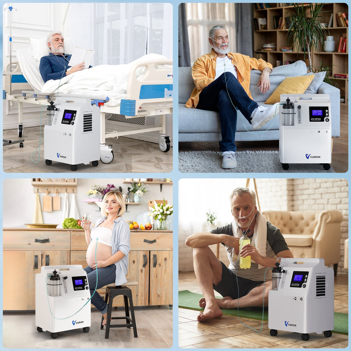 VARON Serene 5L Sauerstoffkonzentrator für Zuhause | Geräuscharm, 72 Stunden Betriebsdauer, FDA-Zulassung