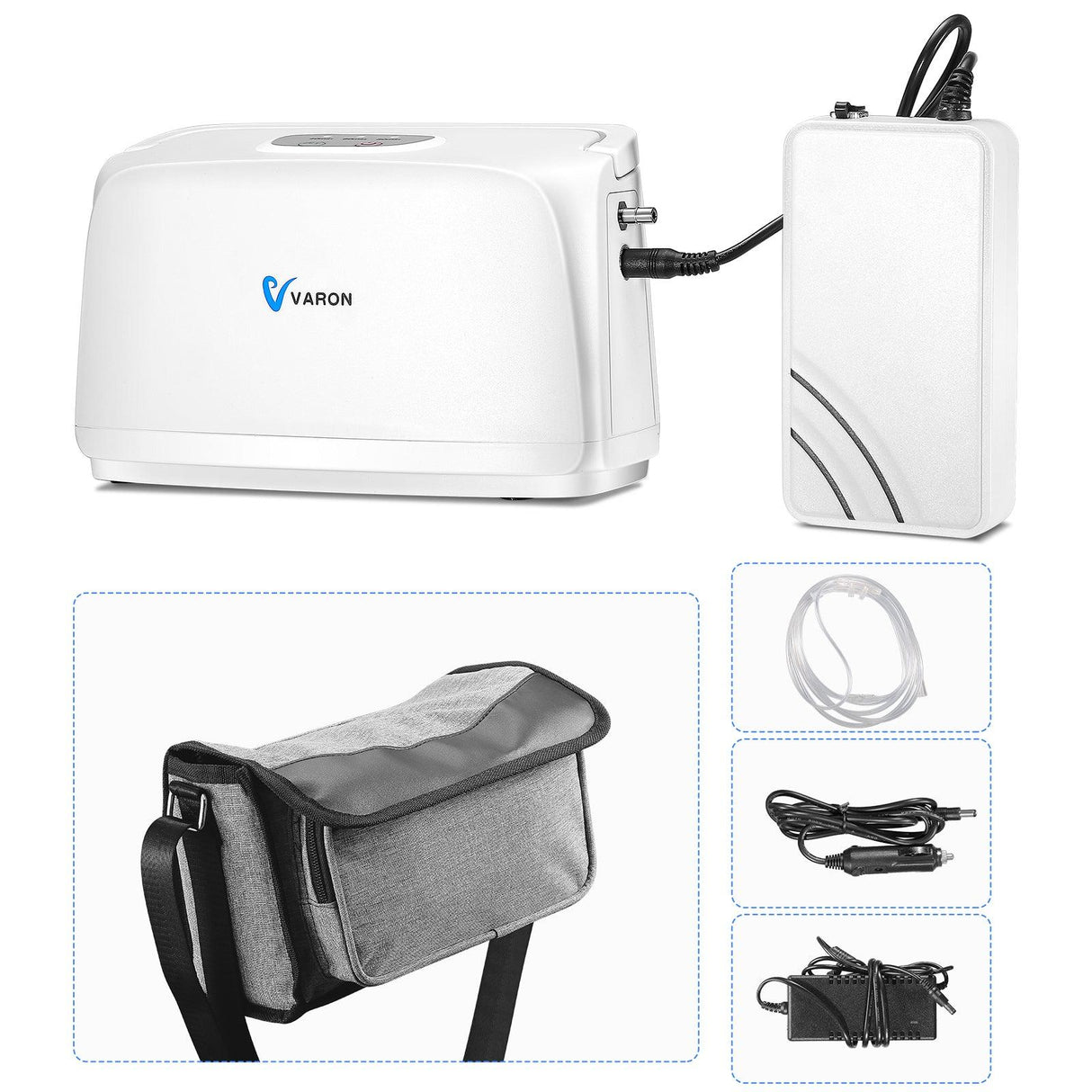 VARON 3L/min Concentrateur d'oxygène portable VL-1 avec Batterie et Chargeur