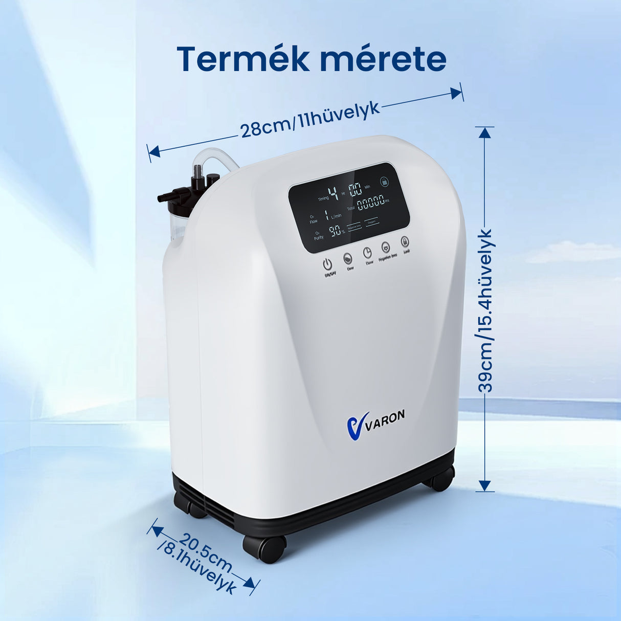 (Előértékesítés) VARON VH-4 Otthoni oxigen koncentrator | 1-9L / perc kényelmes terápia, CE-jóváhagyás