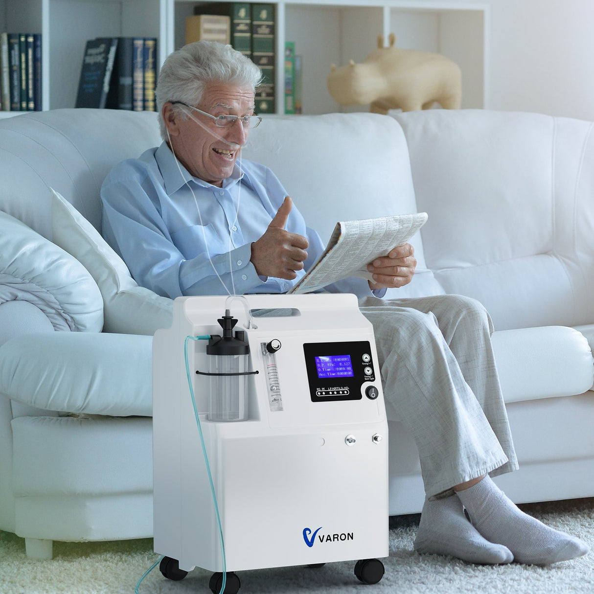 VARON Serene 5L oxigén-koncentrátor | Alacsony zajszint, 72 órás működés FDA-engedélyezve