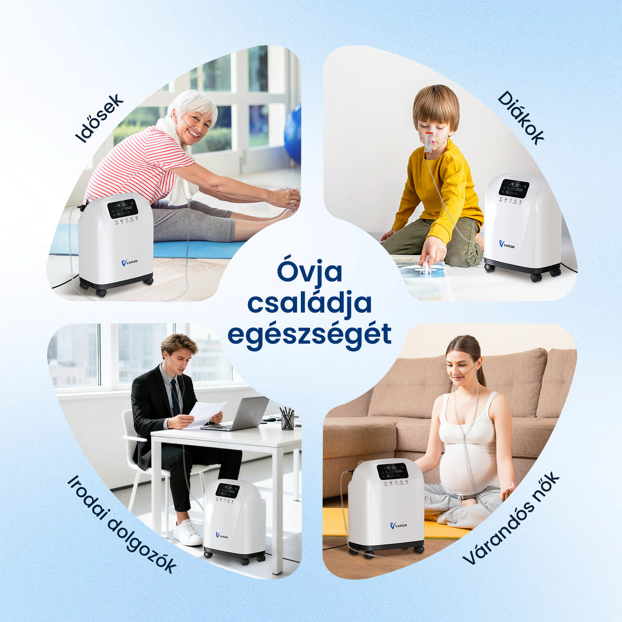 (Előértékesítés) VARON VH-4 Otthoni oxigen koncentrator | 1-9L / perc kényelmes terápia, CE-jóváhagyás