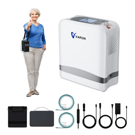 VARON VP-8 Lite | 2 kg-os könnyű pulzusos oxigénkoncentrátor (7 fokozatú áramlás)