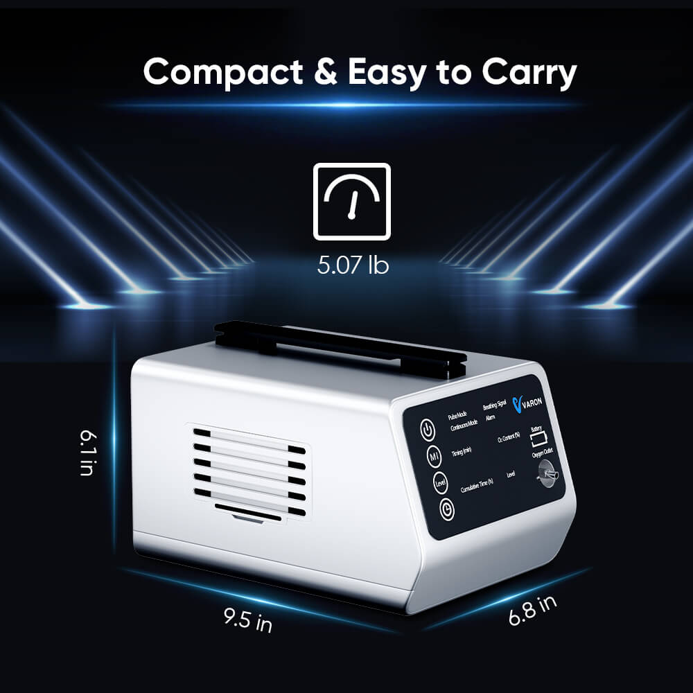 VARON VT-1 Concentrateur d'oxygène pulsé et continu - Idéal pour les voyages, certifié CE