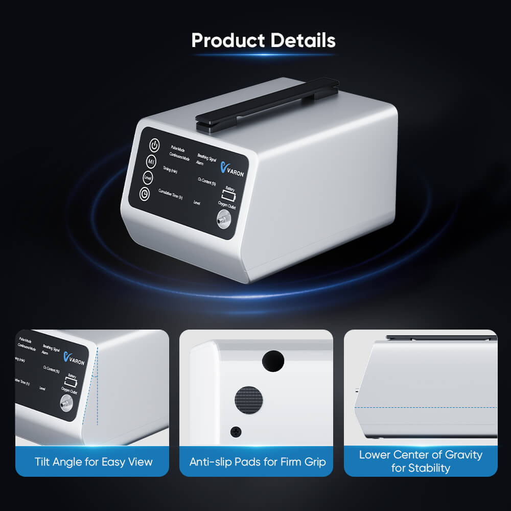 VARON VT-1 Concentrateur d'oxygène pulsé et continu - Idéal pour les voyages, certifié CE