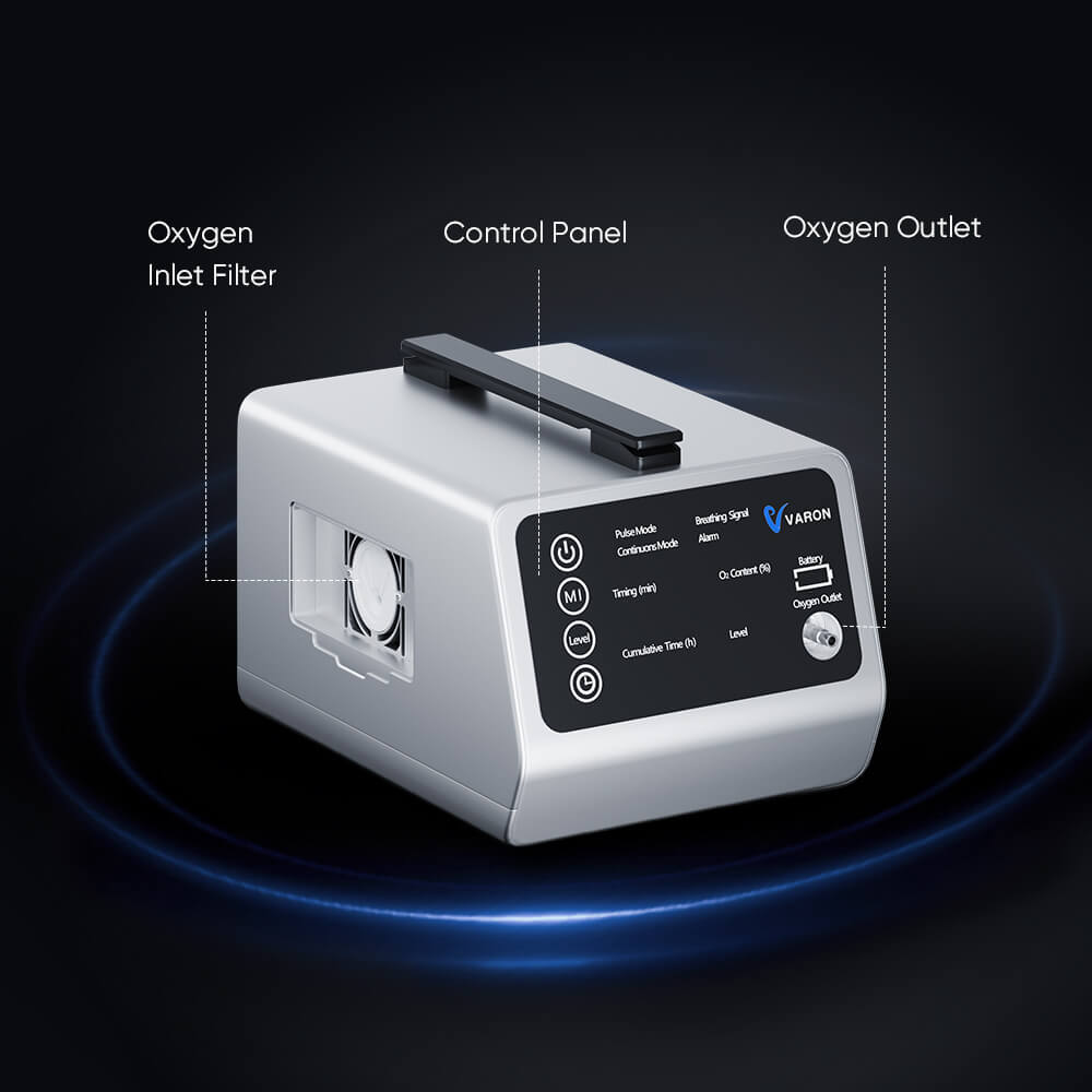 VARON VT-1 Concentrateur d'oxygène pulsé et continu - Idéal pour les voyages, certifié CE