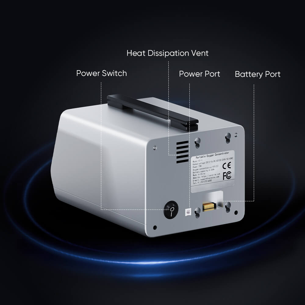 VARON VT-1 Concentrateur d'oxygène pulsé et continu - Idéal pour les voyages, certifié CE