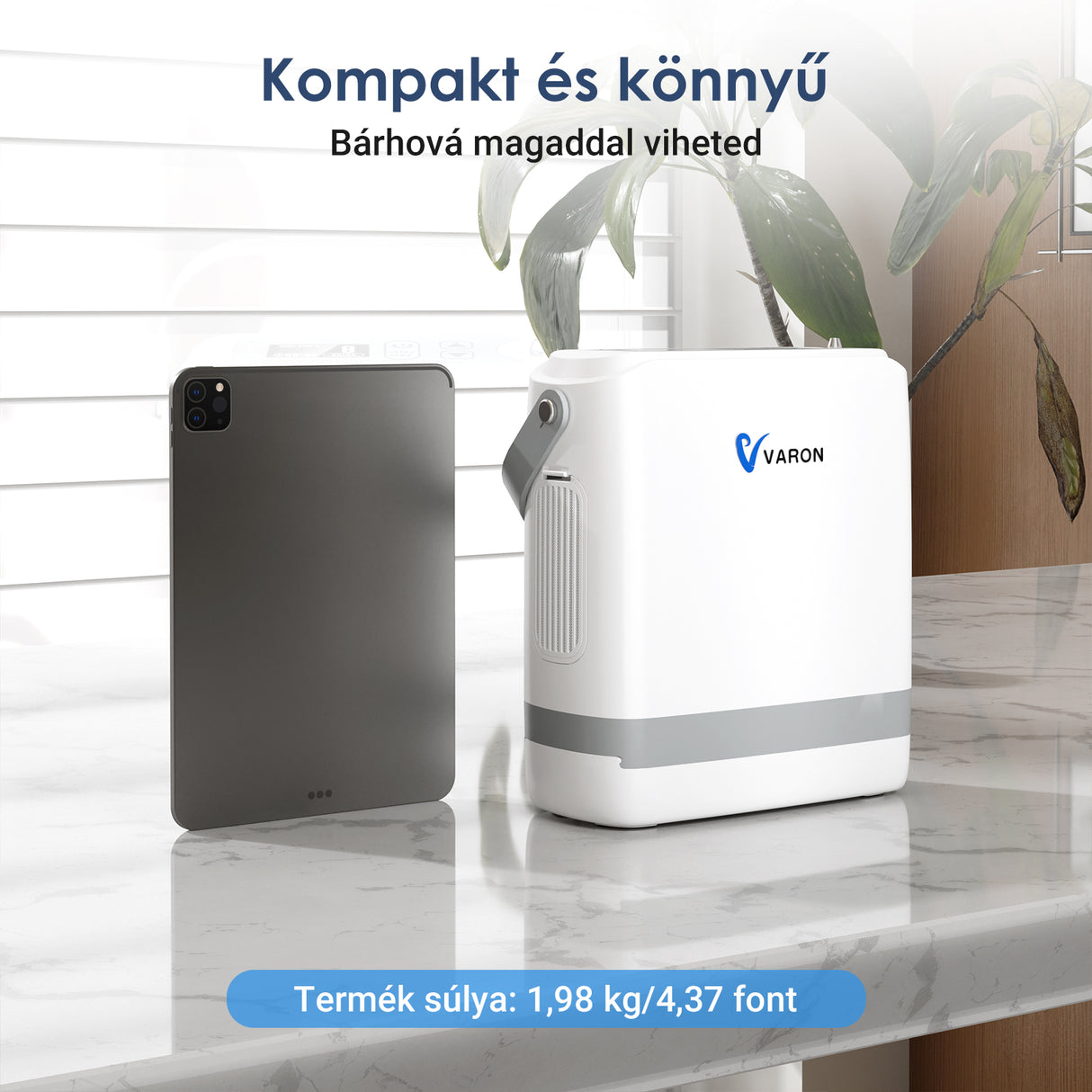 （Előértékesítés）VARON VP-8G | Hordozhato oxigen koncentrator (1-8 beállítás)