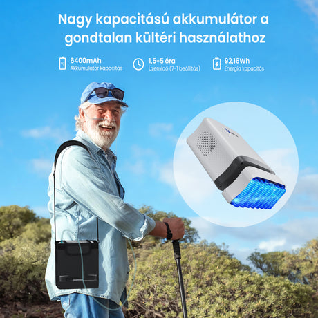 VARON VP-8 Lite | 2 kg-os könnyű pulzusos oxigénkoncentrátor (7 fokozatú áramlás)
