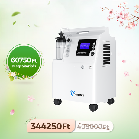 VARON Serene 5L Sauerstoffkonzentrator für Zuhause | Geräuscharm, 72 Stunden Betriebsdauer, FDA-Zulassung