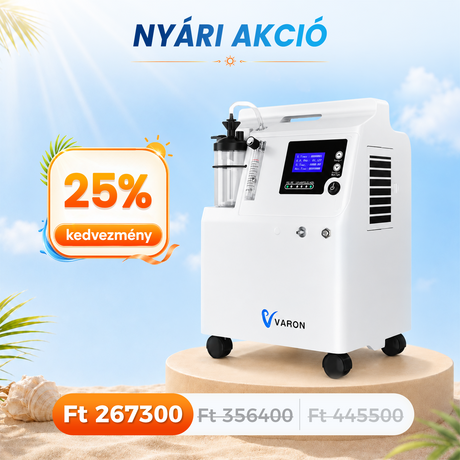 VARON Serene 5L Otthoni oxigen koncentrator | Alacsony zajszint, 72 órás működés FDA-engedélyezve