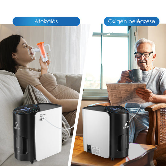 VARON VH-1 otthoni folyamatos oxigénkoncentrátor, csendes és megbízható, CE-minősítéssel