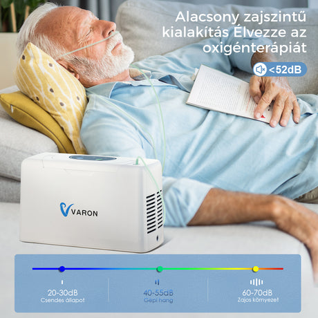 VARON VL-2 hordozható impulzus oxigénkoncentrátor, csendes és utazáshoz kész