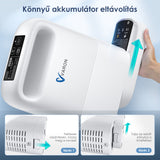 VARON VP-2 hordozható impulzus oxigénkoncentrátor, hosszú akkumulátor-üzemidővel aktív felhasználók számára