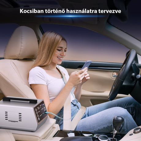 Biztonságos vezetés VT-1 oxigénkoncentrátorral útközbeni oxigénellátáshoz