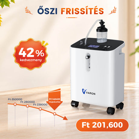VARON VH-3 PRO Otthoni oxigen koncentrator | 1-10L / perc kényelmes terápia, CE-jóváhagyás