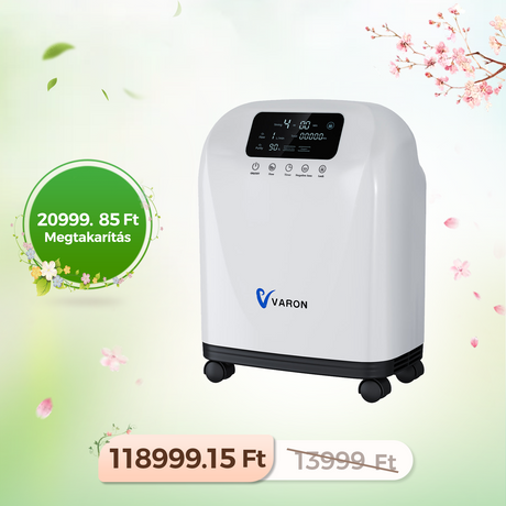 (Előértékesítés) VARON VH-4 Otthoni oxigen koncentrator | 1-9L / perc kényelmes terápia, CE-jóváhagyás
