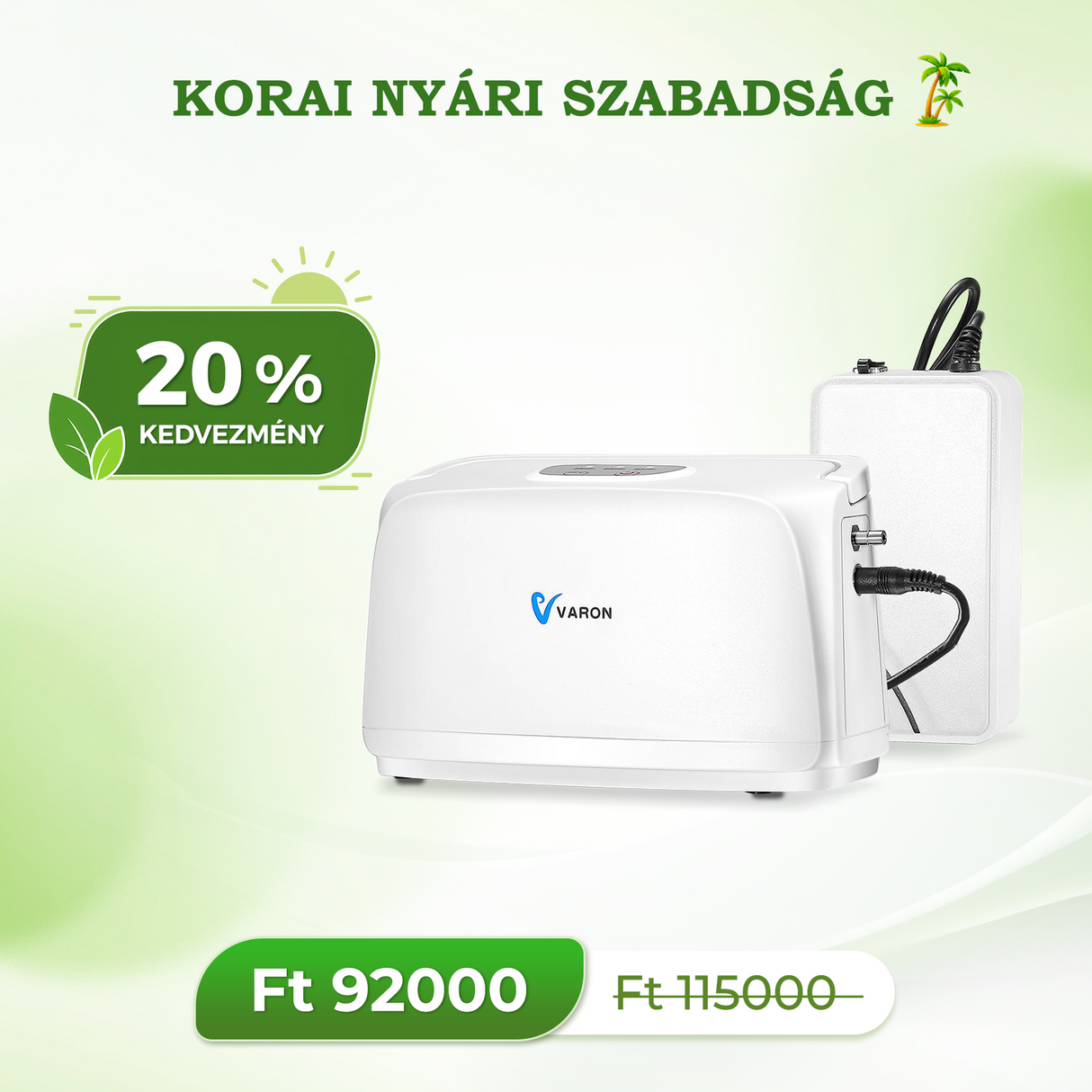 VARON VL-1 Pulse Oxygen Concentrator | Ideal for Mobility, CE Approved