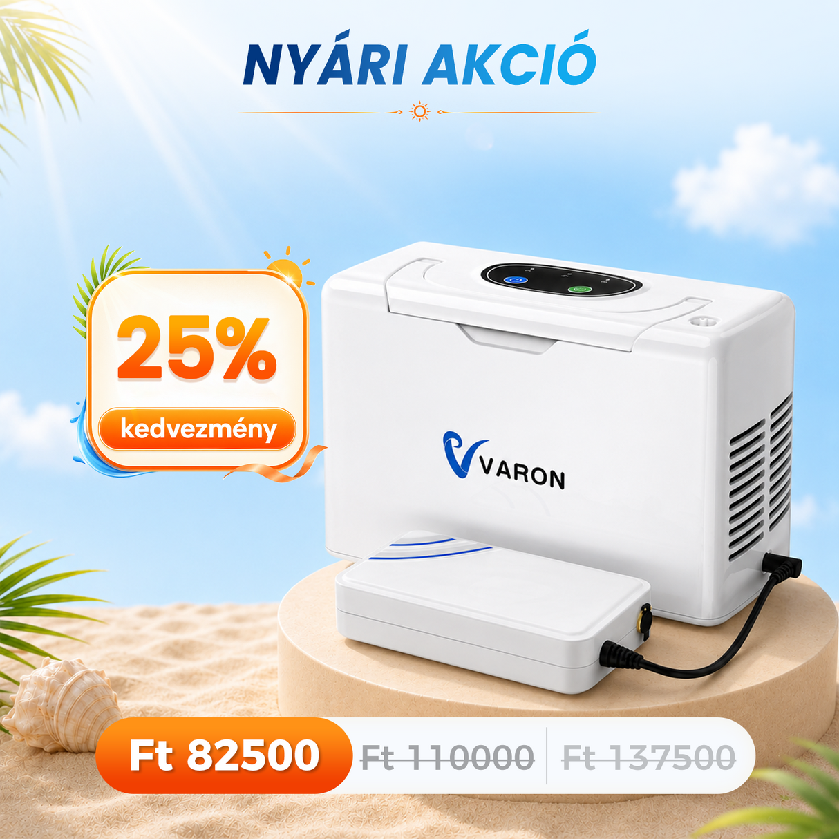 VARON VL-2 Light 3L / perc folyamatos konnyu oxigen koncentrator, CE-jóváhagyás