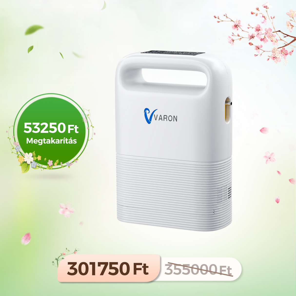 VARON VP-2 Puls-Sauerstoffkonzentrator | 93 % Sauerstoff, lange Akkulaufzeit, CE-geprüft 