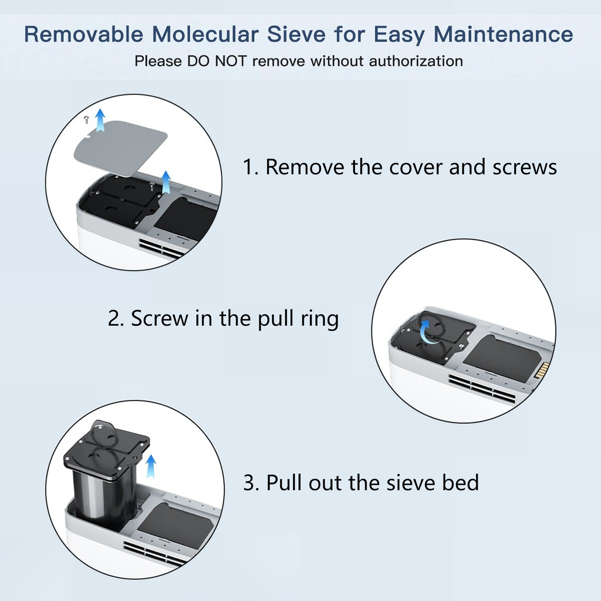VP-8G oxigénkoncentrátor – Molekulaszita torony