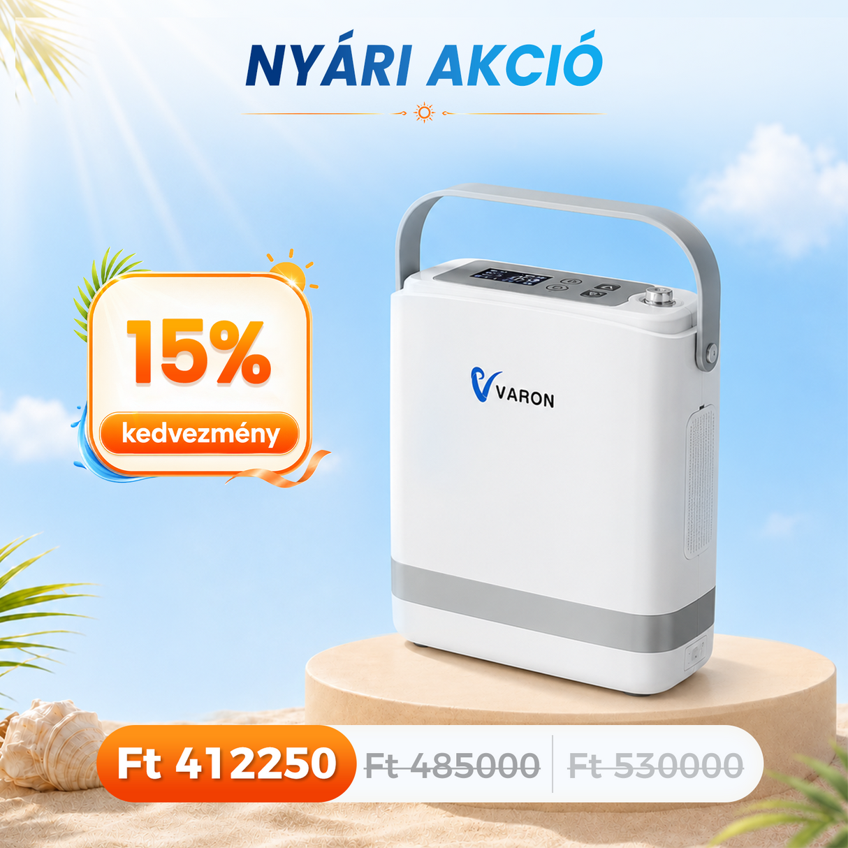 VARON VP-8G | Hordozhato oxigen koncentrator (1-8 beállítás)