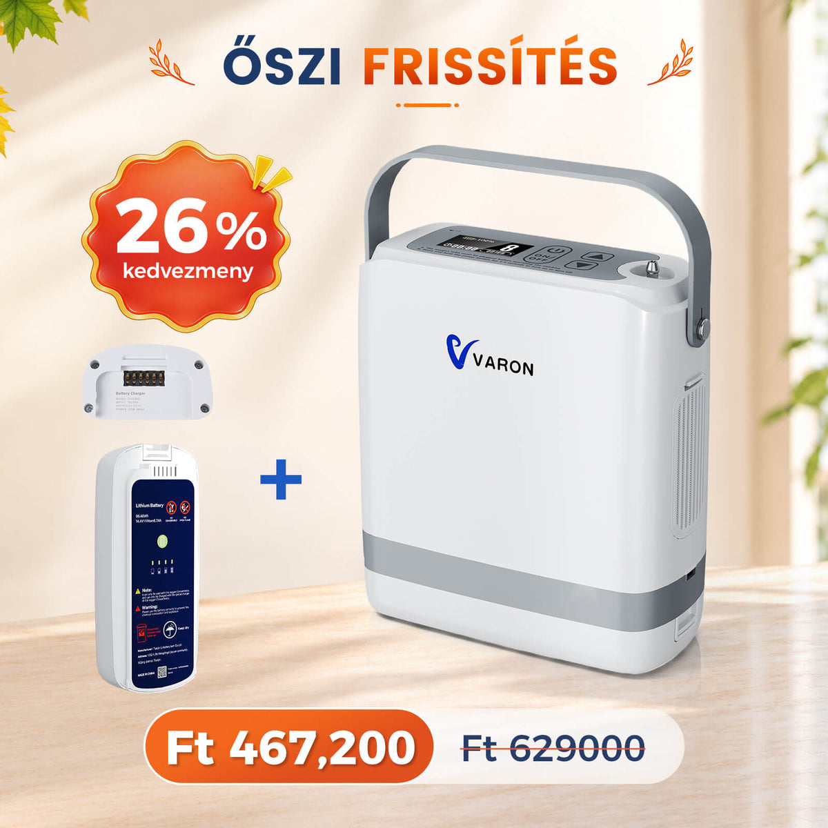 VARON VP-8G | Hordozhato oxigen koncentrator (1-8 beállítás)