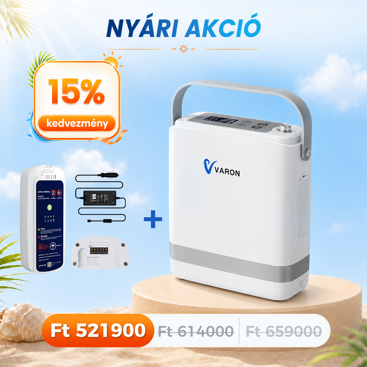 VARON VP-8G | Hordozhato oxigen koncentrator (1-8 beállítás)