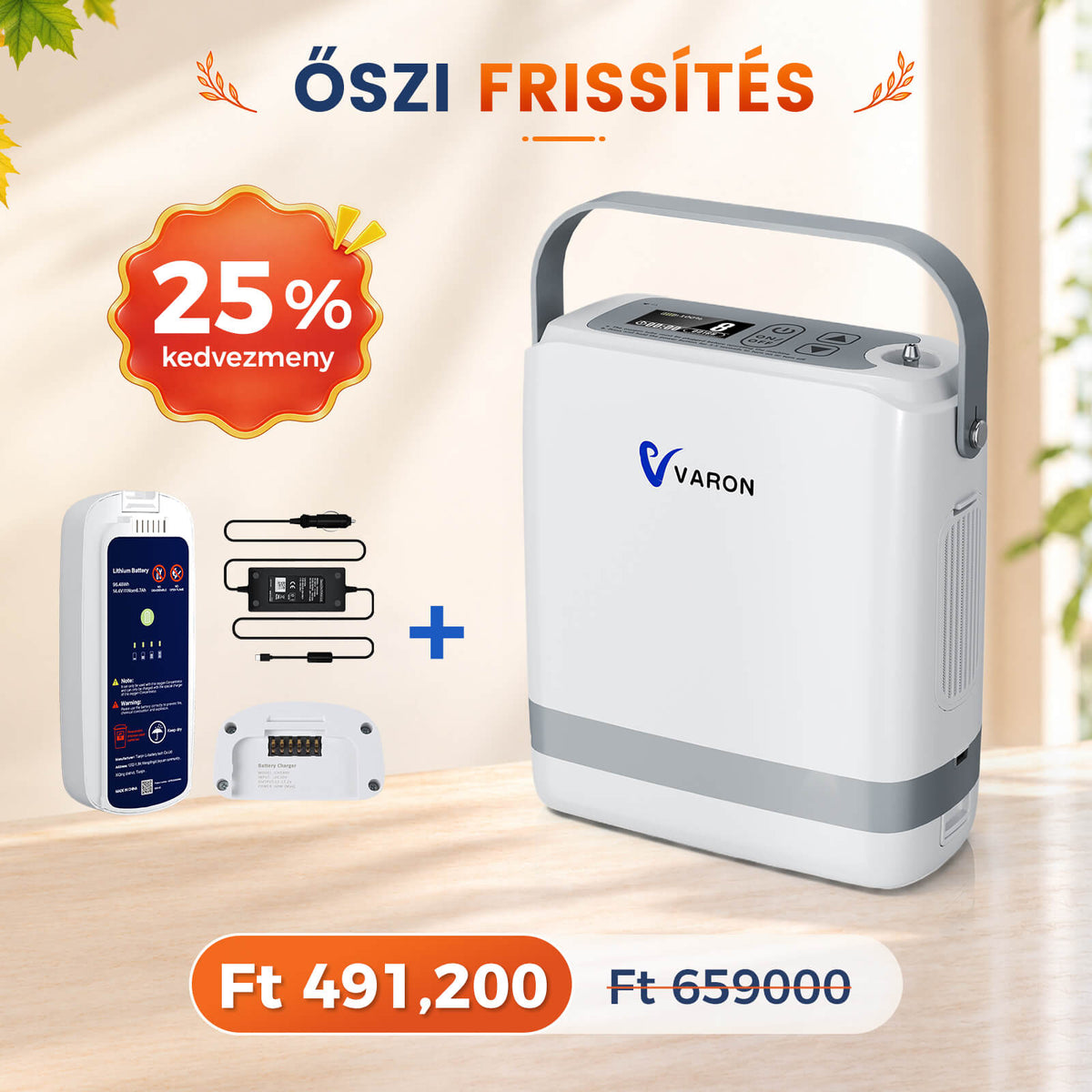 VARON VP-8G | Hordozhato oxigen koncentrator (1-8 beállítás)